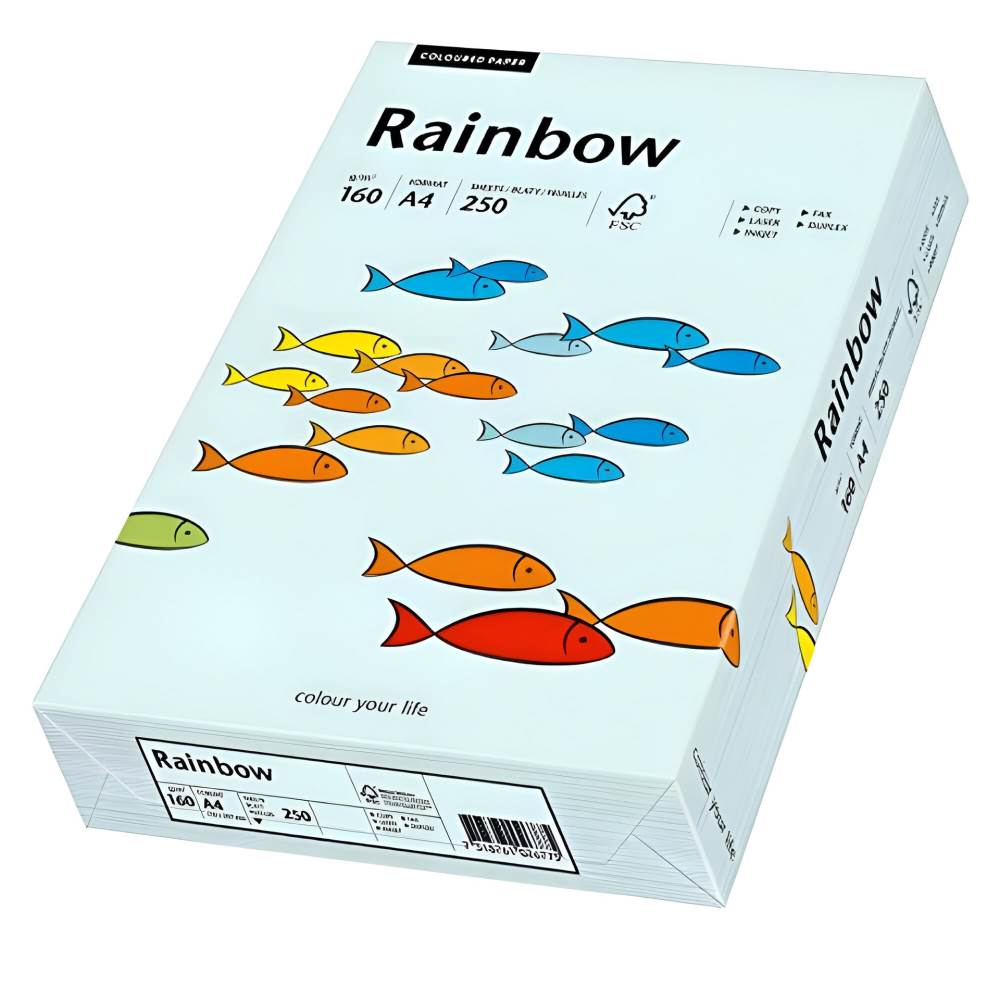 hartie copiator a4 80g/mp 500 coli/top Carton a4 albastru pastel, 160g, 250 coli/top, rainbow