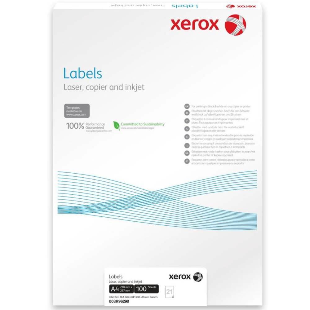 multifunctional laser monocrom xerox workcentre 3025bi, wireless, a4 Etichete 21/a4, 63,5x38,1mm, colt rotund 100 coli/top xerox