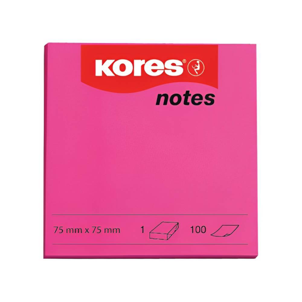 vertical file holders Notite adezive kores, roz, 75x75mm, 100file krs4211