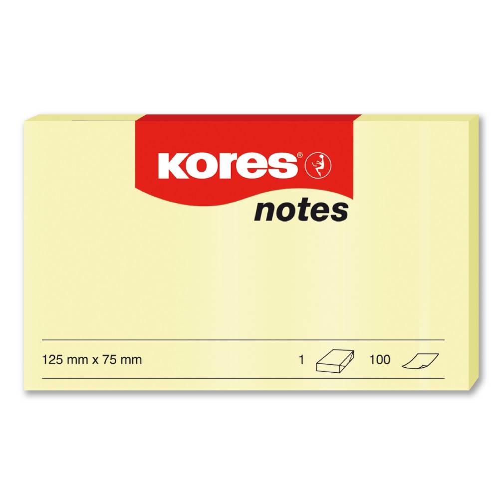 vertical file holders Notite adezive kores, galben, 125x75mm, 100file krs4202