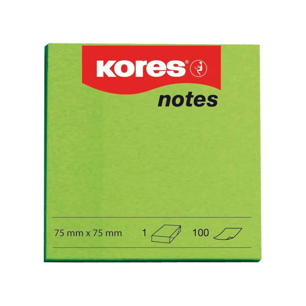 vertical file holders Notite adezive kores, verde, 75x75mm, 100file kores4211