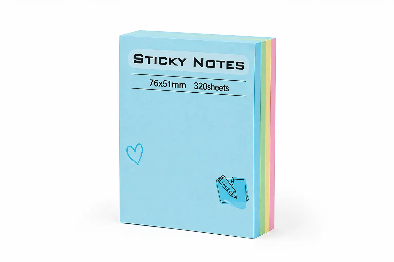 General Office Supplies Notite adezive 76x50mm, diverse culori pale