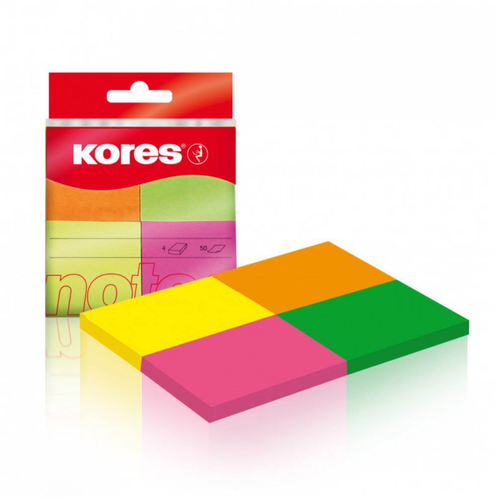 vertical file holders Notite adezive 40x50mm 4 culori neon x 50file kores krs6112