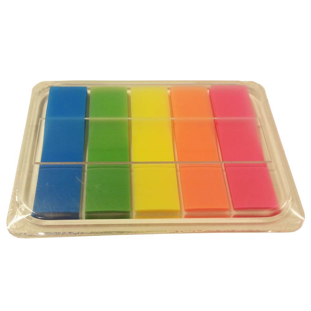 Index 45x12mm plastic cn, cu suport pvc,5 culori intense/set