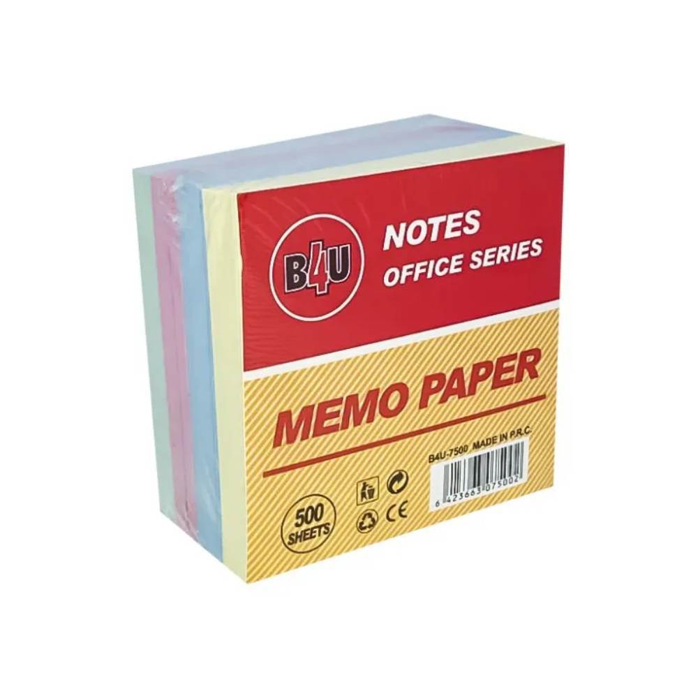 Cub hartie color 9x9 cm, 500 file b4u