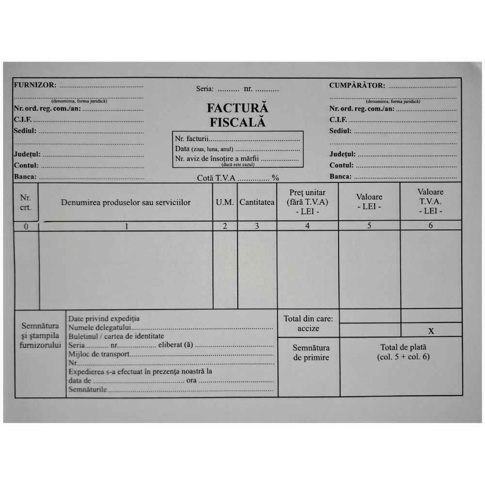 Business Forms & Receipts Facturier a5 cu tva autocop 2ex 100file