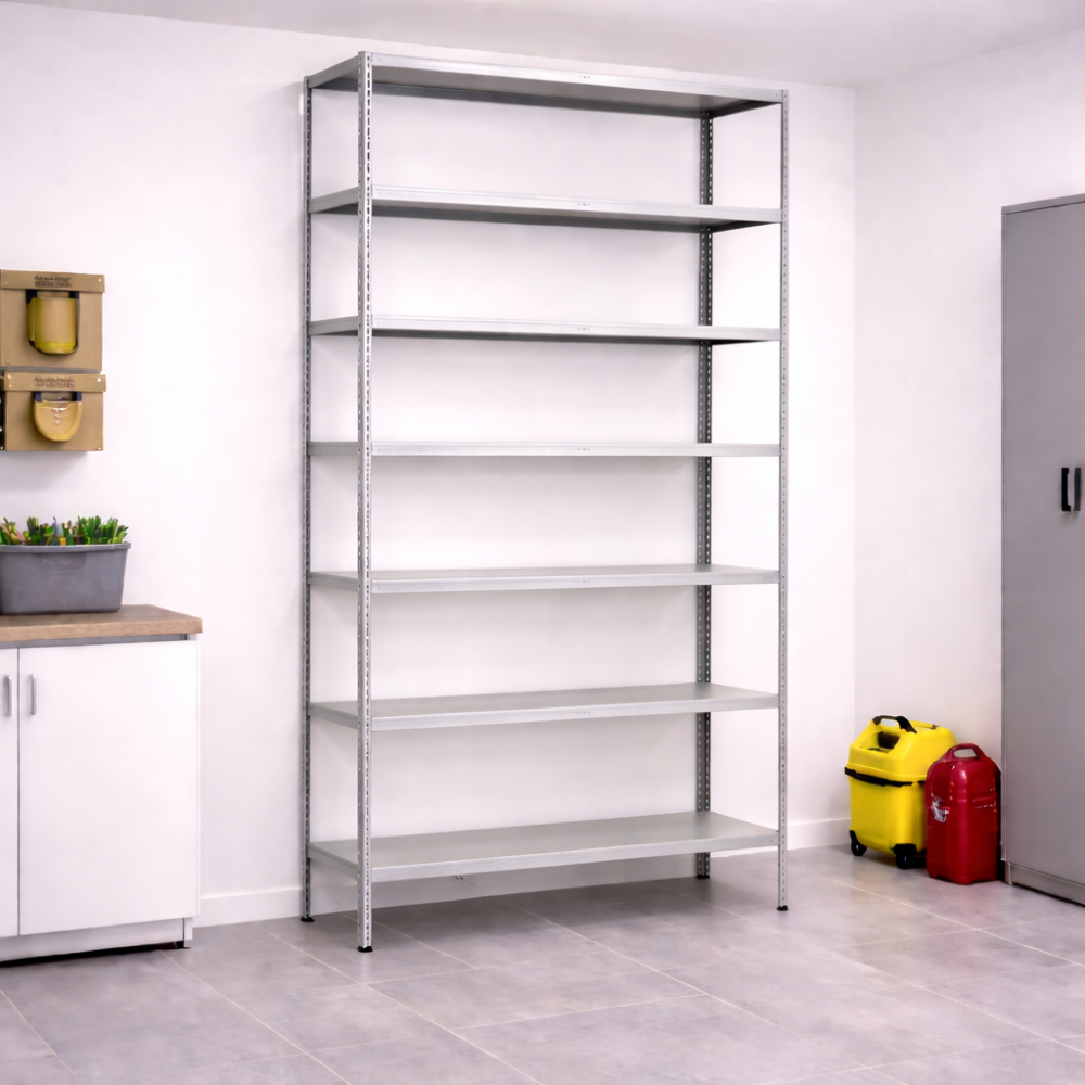 Raft metalic GRI cu 7 polite 250x100x30 cm 180 kg /polita mo