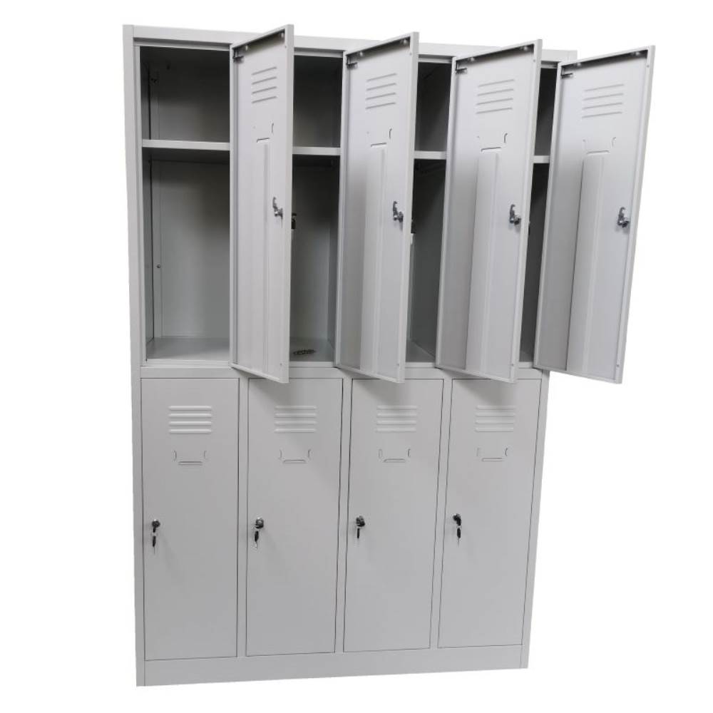 incuietoare inteligenta Vestiar metalic, 8 compartimente 4x2, 1175x450x1800mm, gri, c891 b4u