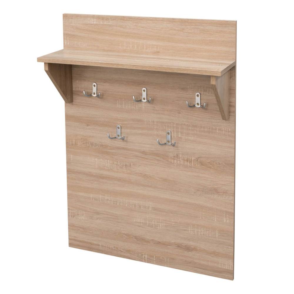 cuier perete Cuier pal de perete cu 10 agatatori stejar sonoma, 700 x 215 x 1000 mm