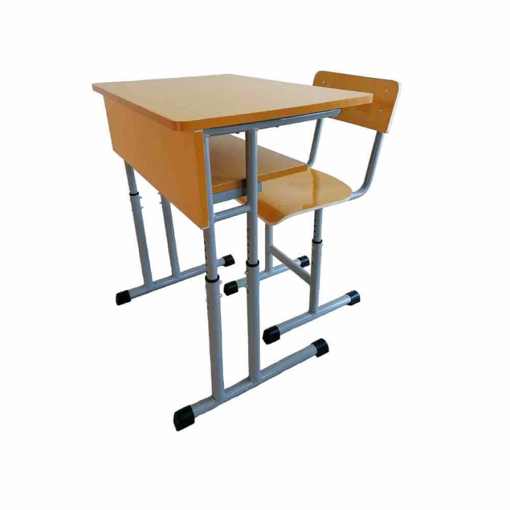 Banci, scaune, mese - Set banca scolara individuala reglabila lemn 650x500xh810 mm si scaun RK B4U, depozituldns.ro