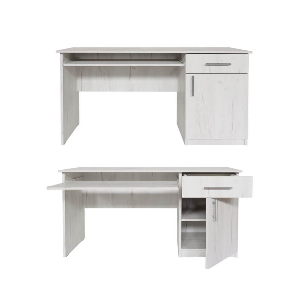 Desks Birou pentru calculator din pal stefan stejar alb 120 x 75 x 50 cm