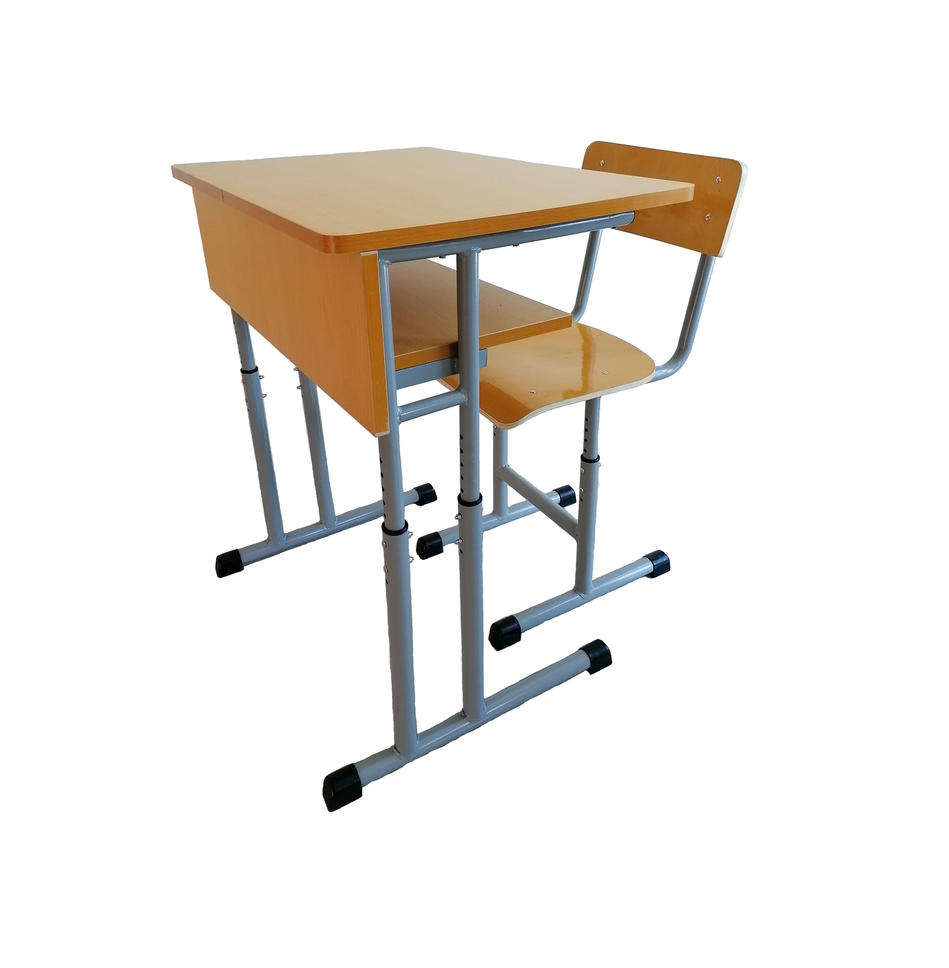 Banci, scaune, mese - Set banca scolara individuala reglabila lemn 700x500xh810 mm si scaun RK B4U, depozituldns.ro