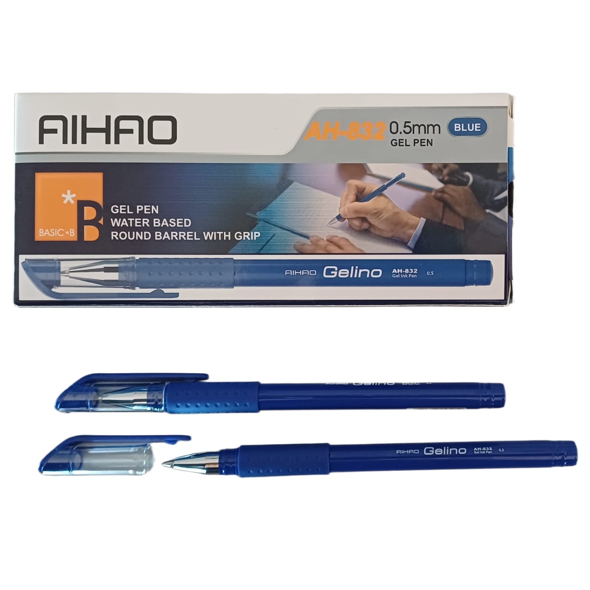 Pix cu gel 0.5mm, cu grip, albastru AIHAO AH832 AIHAO - pret