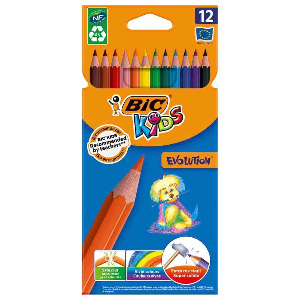 Pens & Pencils Creioane colorate 12 buc/set p12 evolution bic