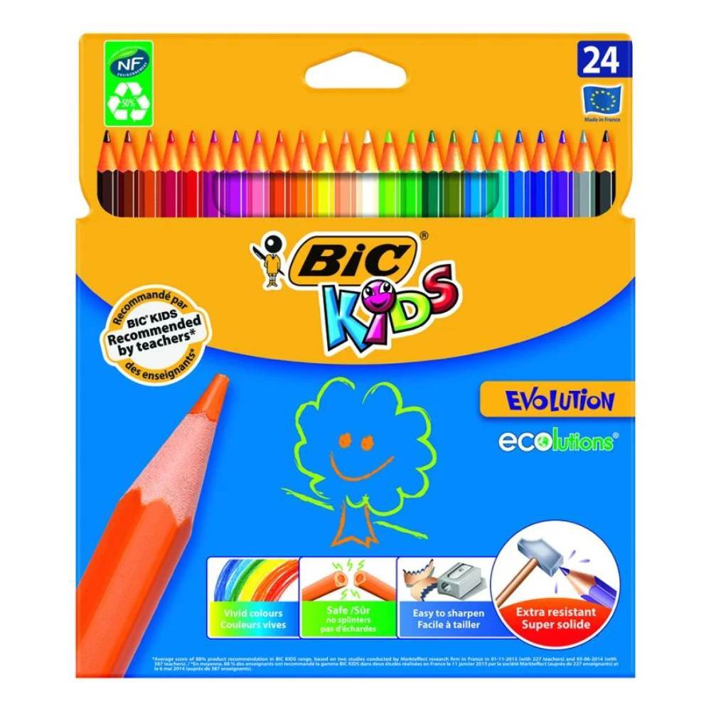 Pens & Pencils Creioane colorate 24 buc/set p24 evolution bic