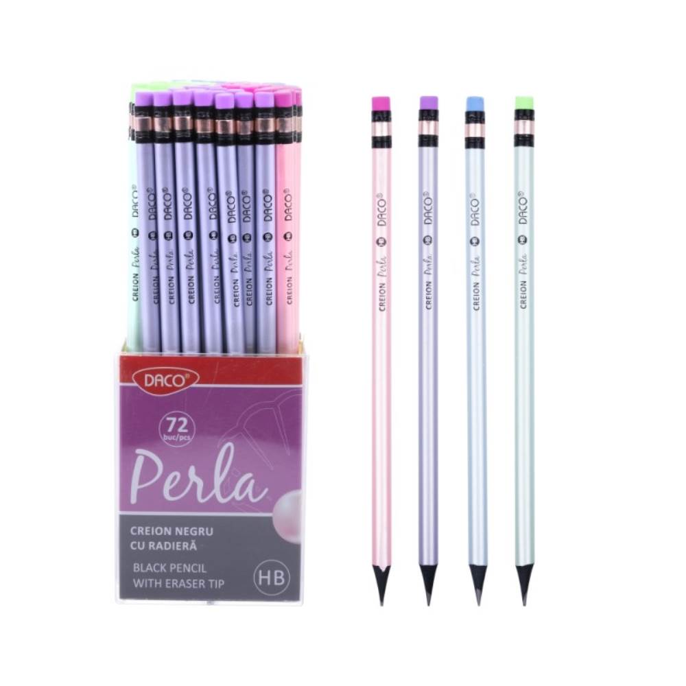 Pens & Pencils Creion negru cu radiera perla daco cg202