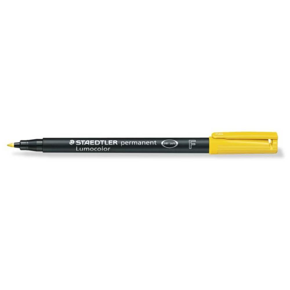 rezerve marker pilot Marker permanent varf rotund 0.6mm galben staedtler lumocolor f