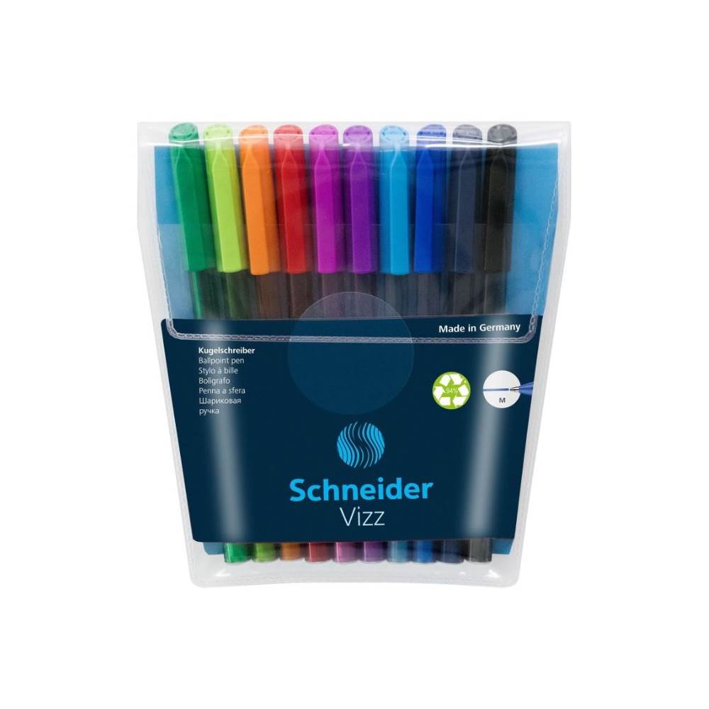 Pens & Pencils Pix varf mediu 10 culori/set gelco technology vizz m schneider