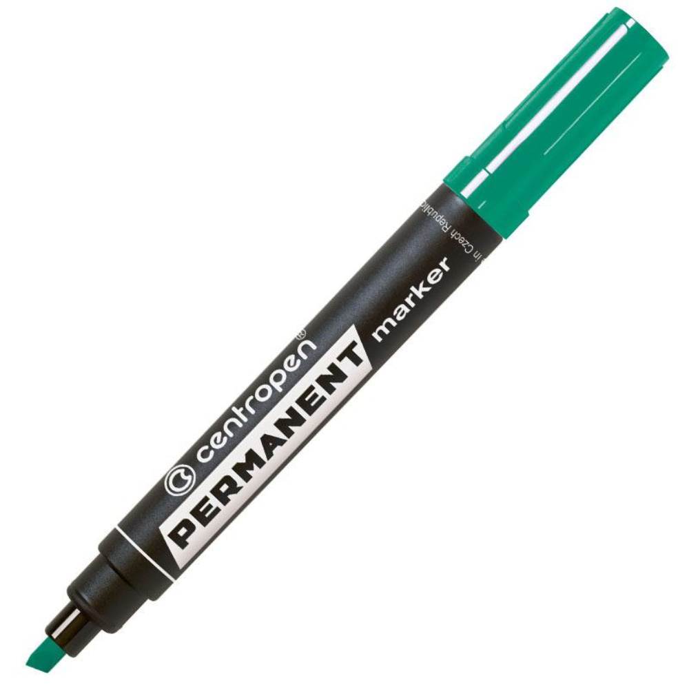 Office Instruments Permanent marker varf retezat tesit 1- 4.6 mm verde cod 8576 centropen