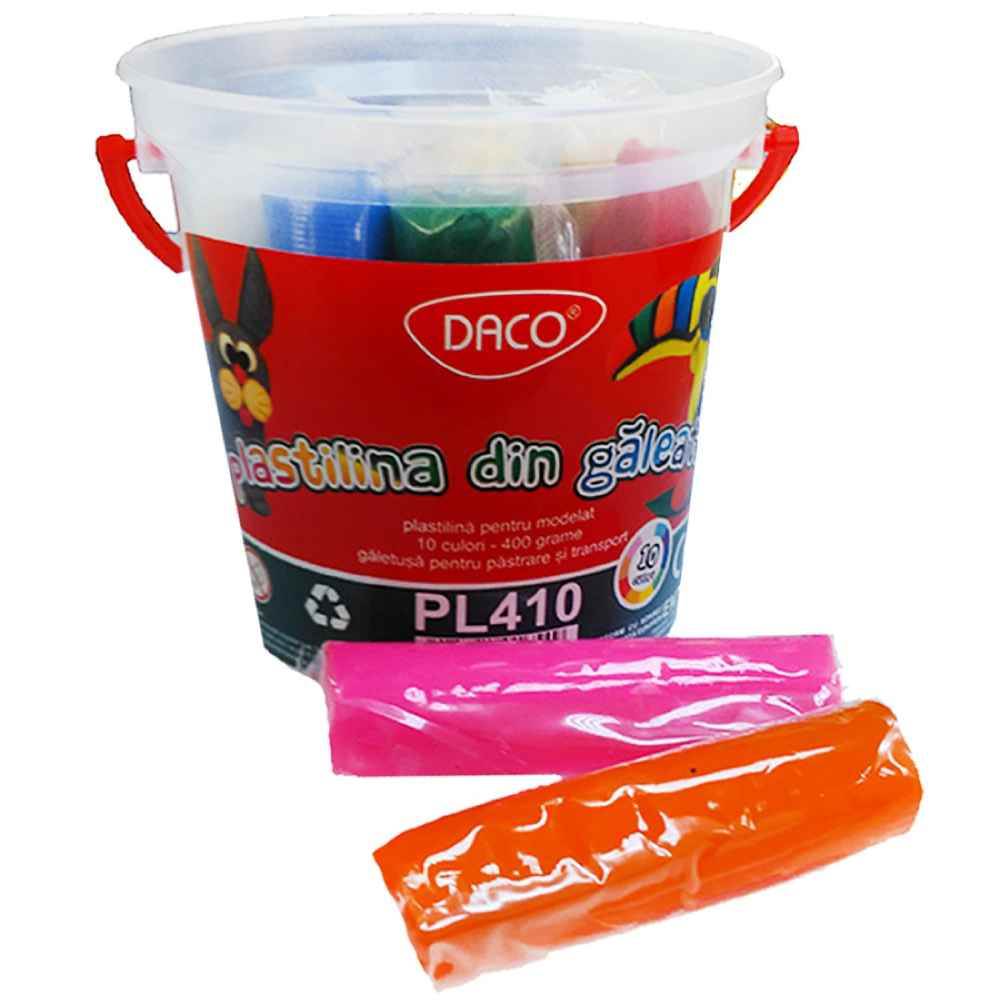 Plastilina 10 culori / set 400gr / cutie pentru modelaj daco