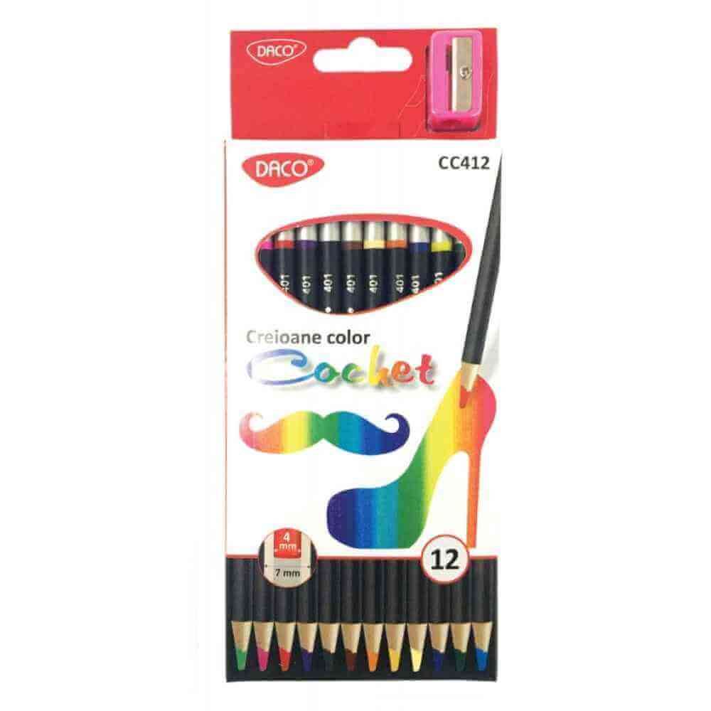 Pens & Pencils Creioane colorate 12 culori /set cochet daco