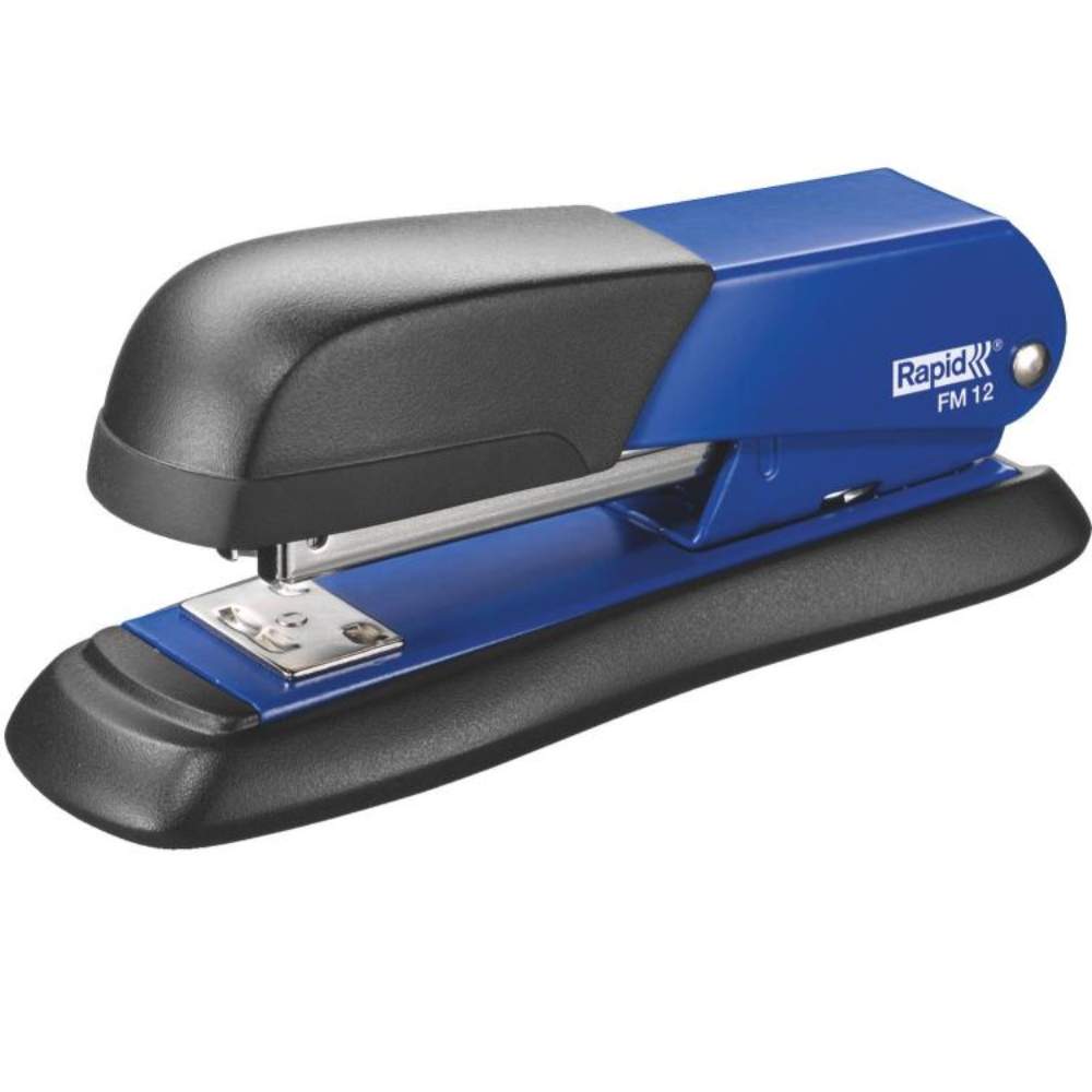 Staplers Capsator metalic baza maner cauciuc 25 coli capse 24/6 si 26/6 rapid fm12 albastru