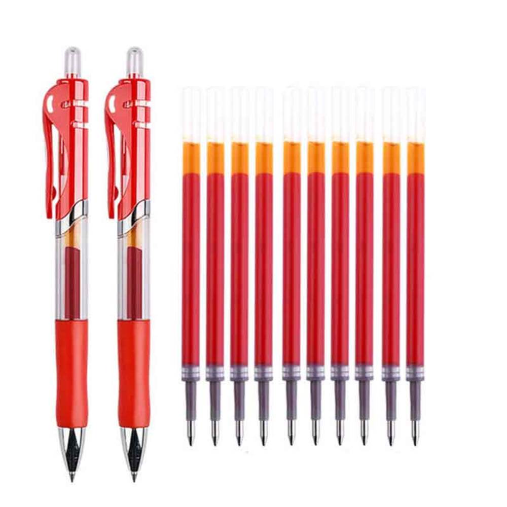 Pens & Pencils Pix cu gel 0.5mm rosu cn click, corp transp cu grip