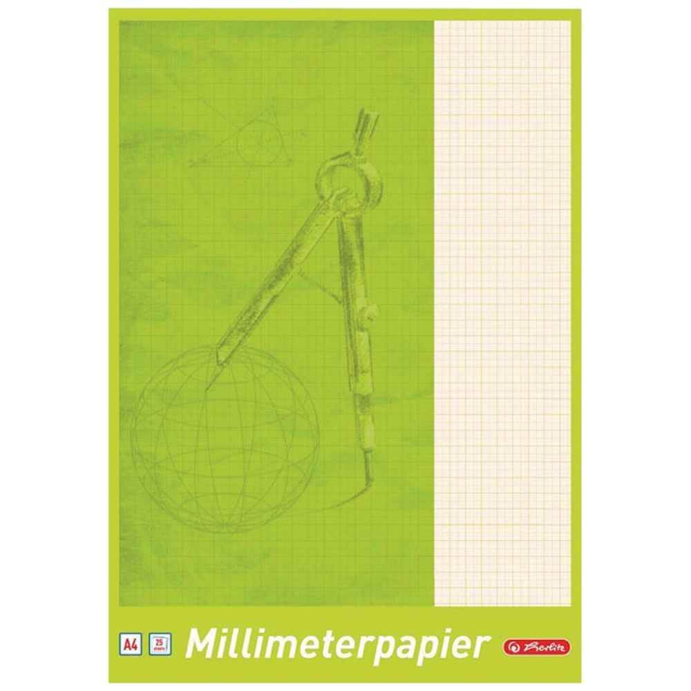 Hartie milimetrica a4 80g 25 coli/top herlitz