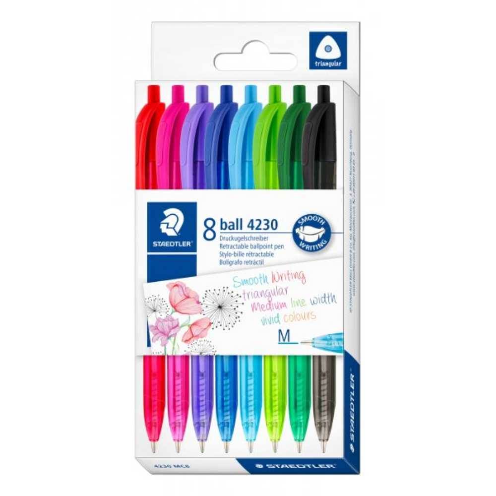 Pens & Pencils Pix cu mecanism grip cauciucat varf 0.5mm 8culori/set staedtler m