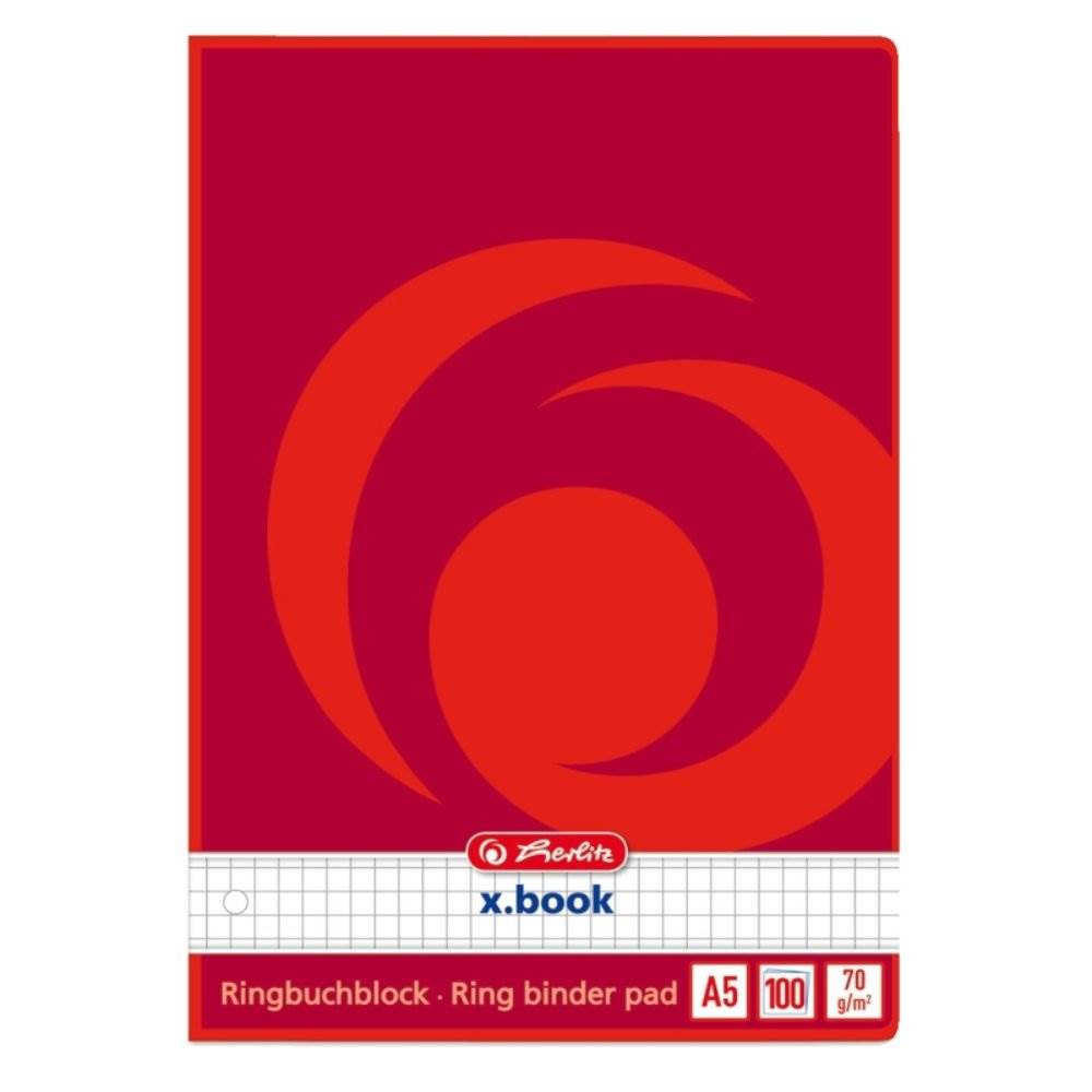 Rezerva caiet mecanic a5 6 perforatii 2 4 inele matematica 100file herlitz