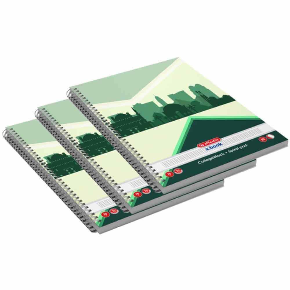 acyaby 3x150+70 Caiet a5 70 file cu spira coperti carton lucios matematica herlitz