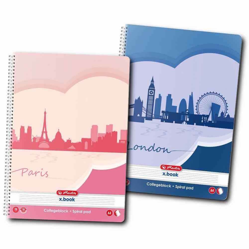 folio transparente a4 Caiet a4 70 file cu spira coperti din carton lucios dictando herlitz