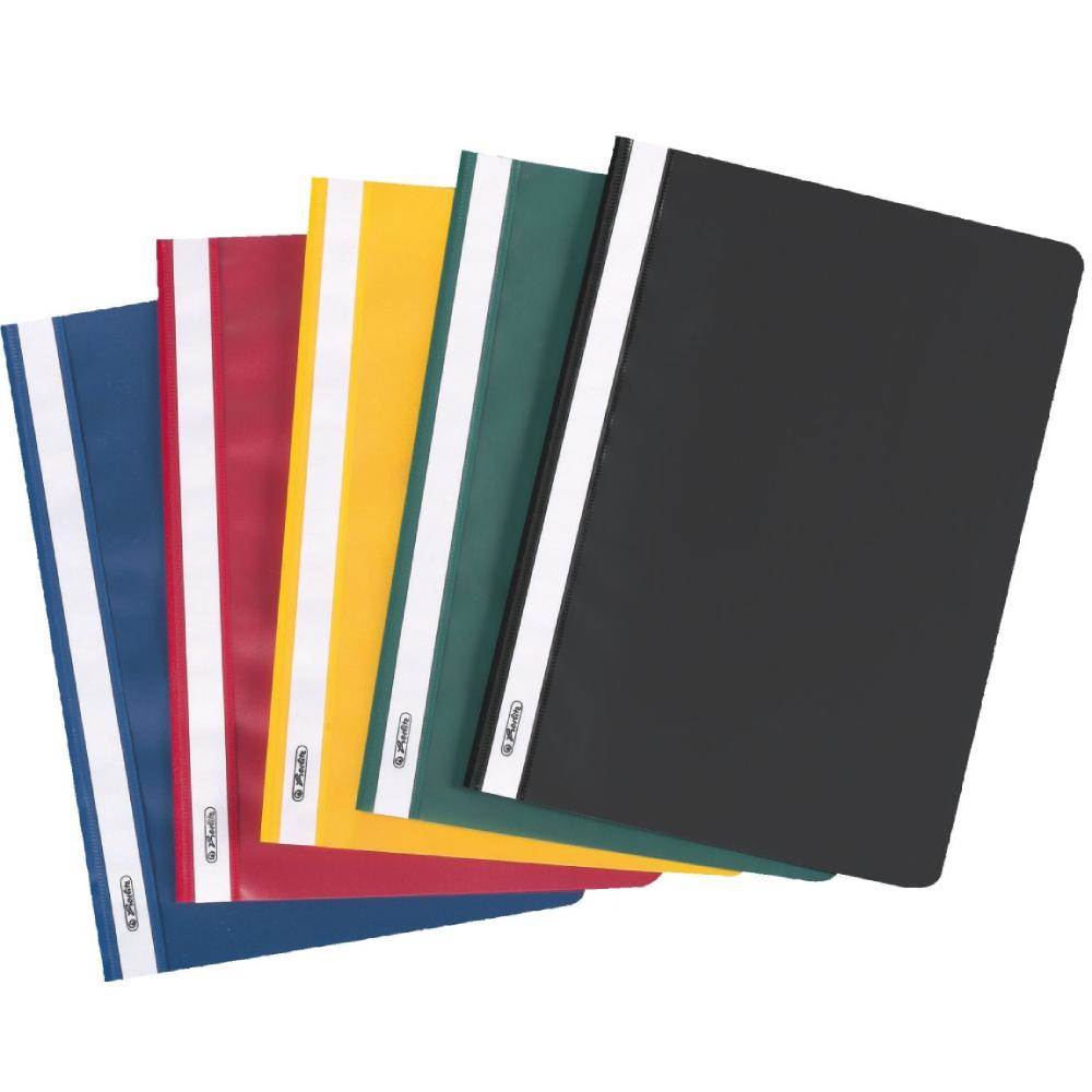 Dosar plastic, cu sina si perforatii, a4, diverse culori, herlitz