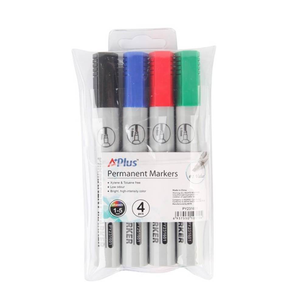 a^4+b^4 Permanent marker, varf rotund, 4 culori/set a plus py231601