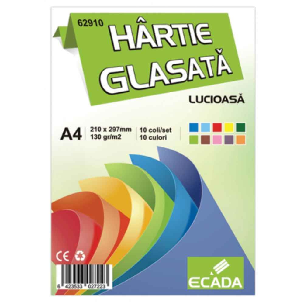 Hartie glasata lucioasa, 10 file/set ecada