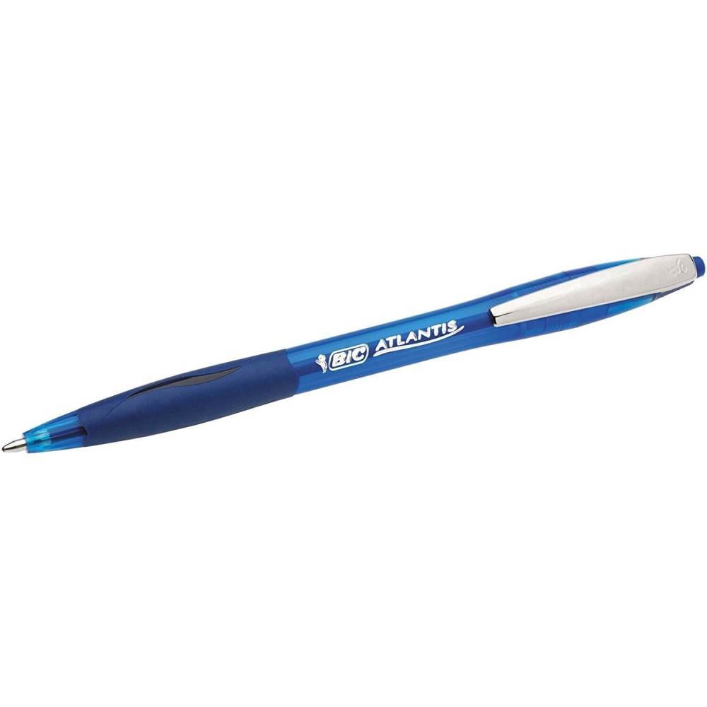 p**** p**** Pix albastru metal retractabil 0,4 mm atlantis clic bic