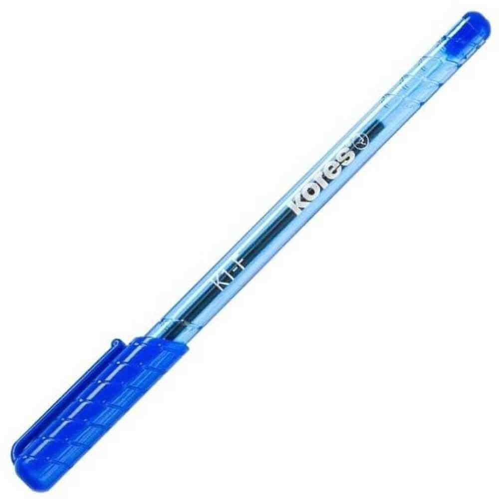 Pens & Pencils Pix unica folosinta cu capac corp plastic transparent 0.7 mm albastru kores k1