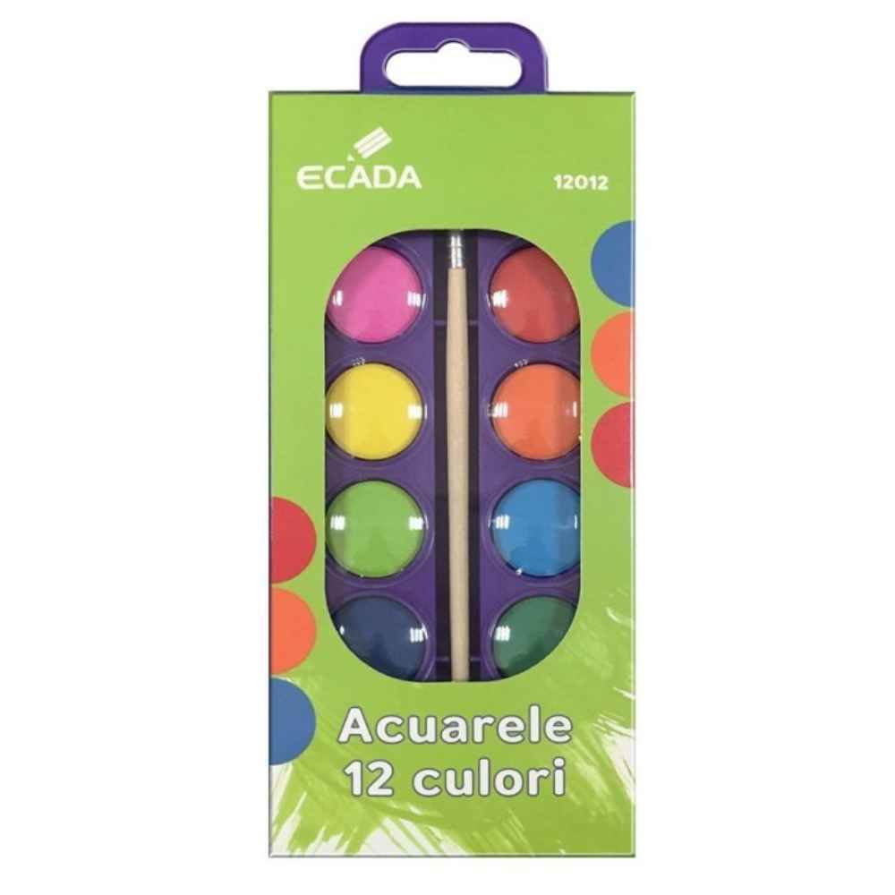Acuarele 12cul/set ecada 12012