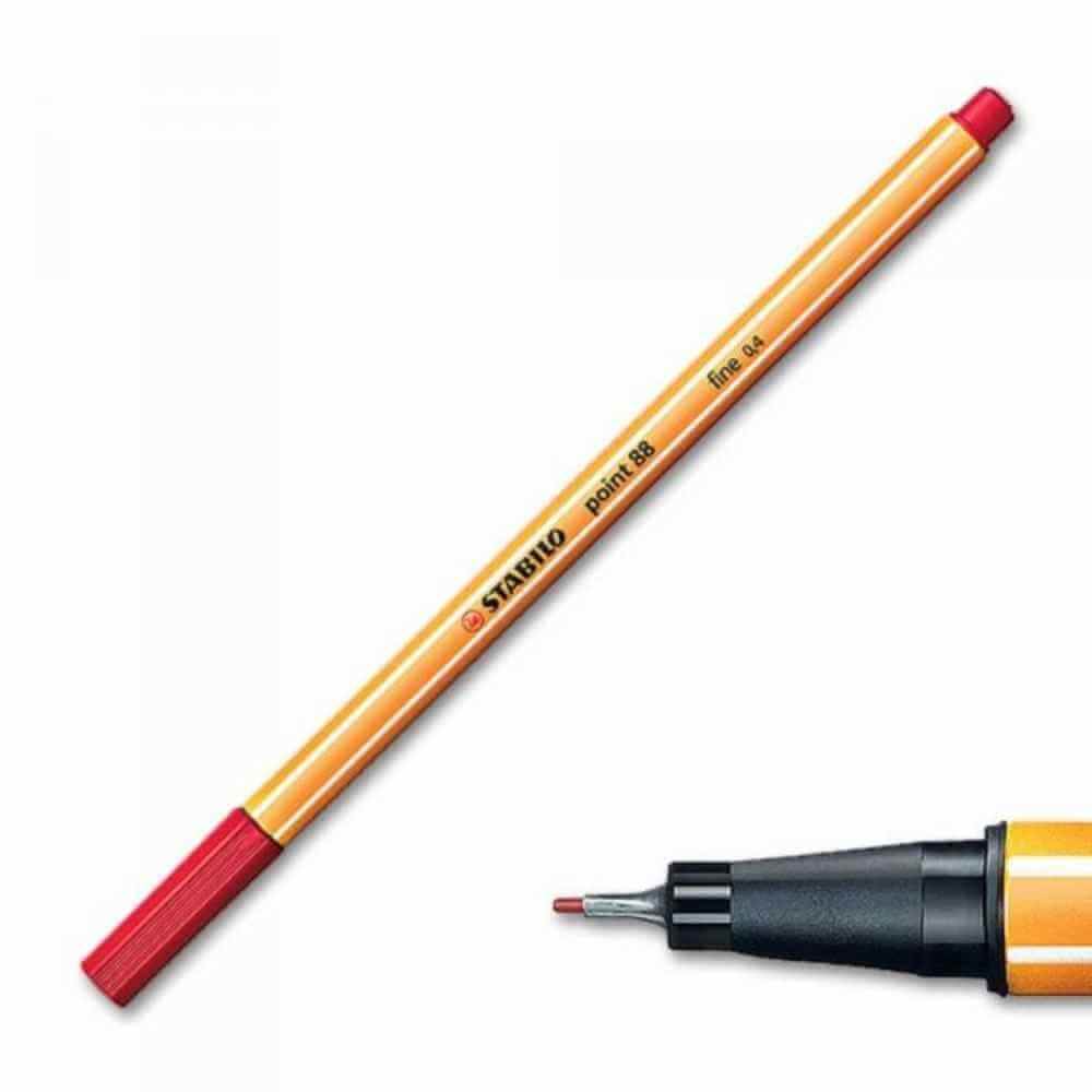 Pens & Pencils Liner stabilo point 88, corp plastic, vf. 0.4mm, rosu