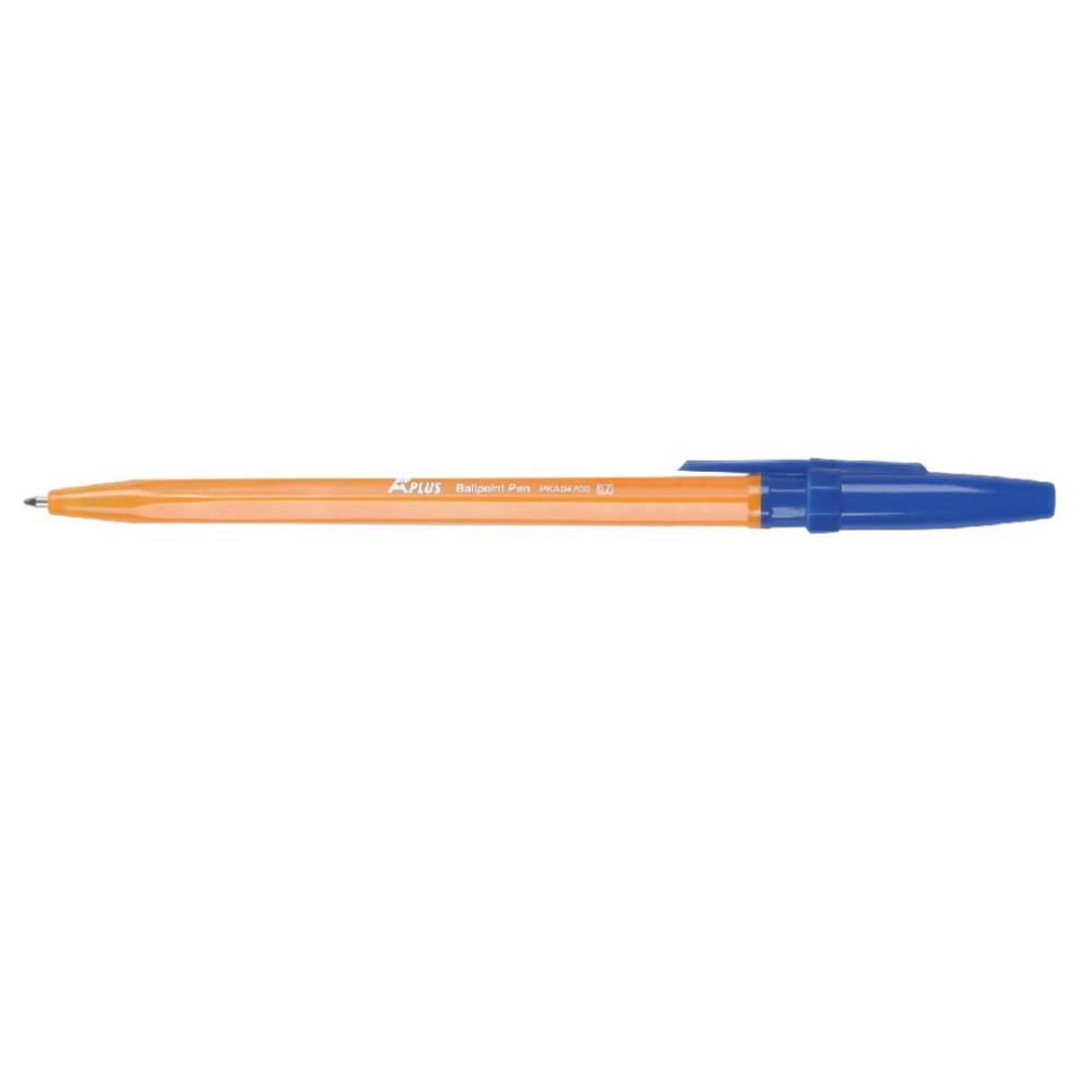 Pixuri - Pix unica folosinta cu capac corp portocaliu 1 mm albastru A PLUS AA944E, depozituldns.ro