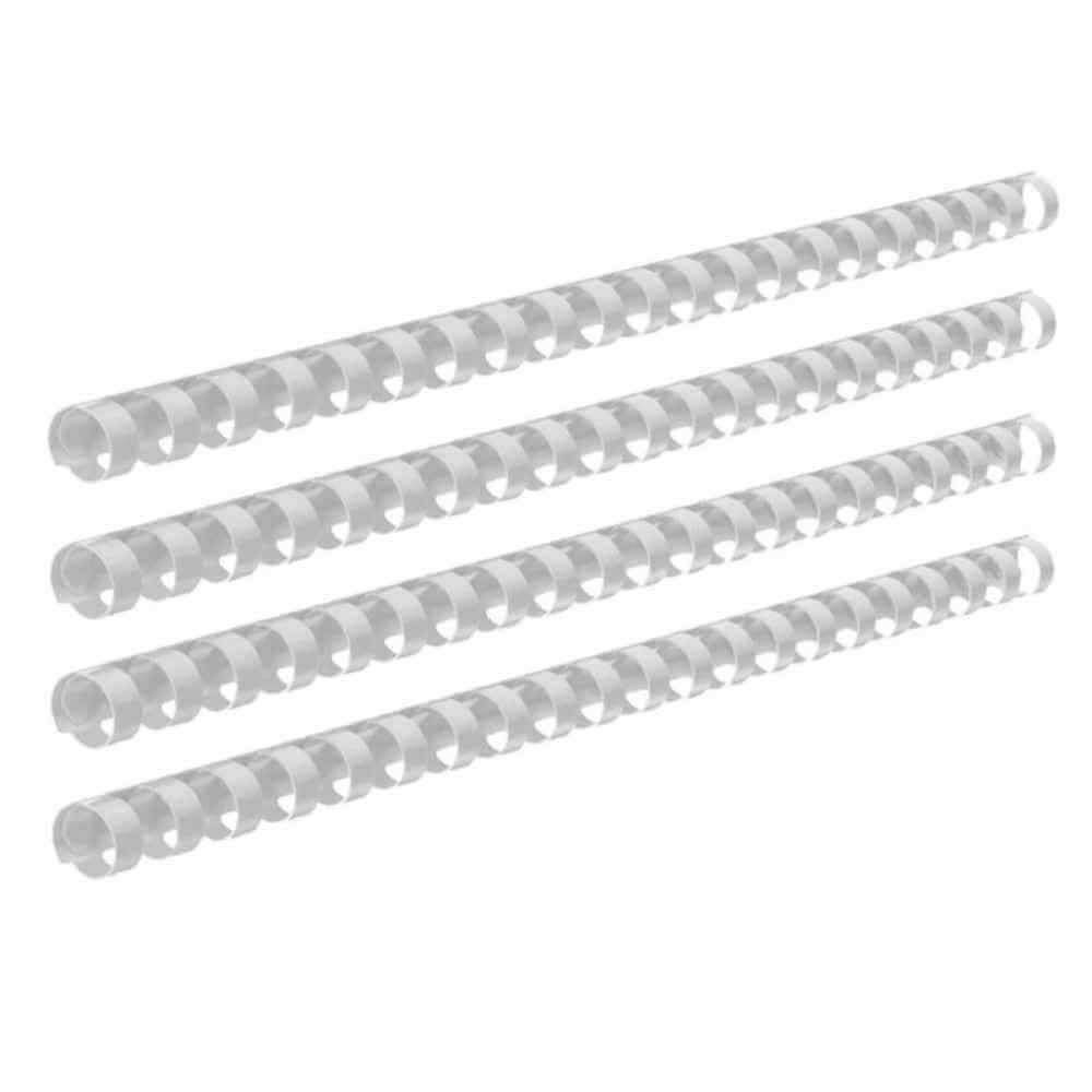 Inele plastic 14 mm capacitate 125 coli 100 buc/cutie alb fellowes