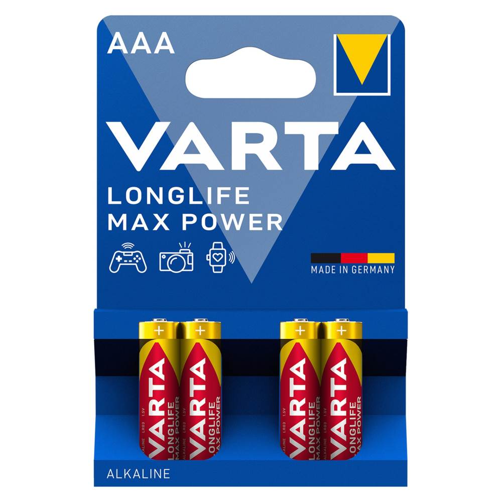Baterie alcalina aaa 4 buc/set r3 1.5v varta longlife power