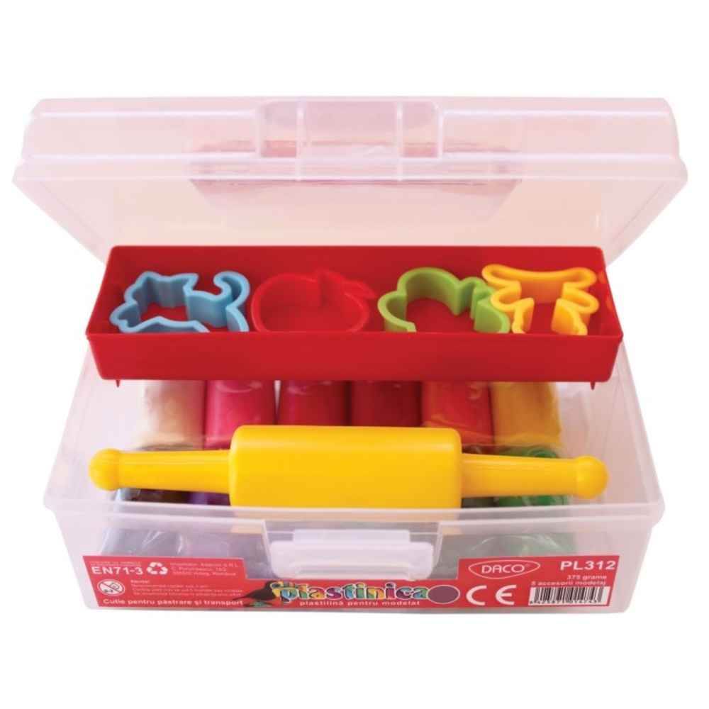Kit plastilina 12 cul/set 375g 5 accesorii modelaj daco pl312