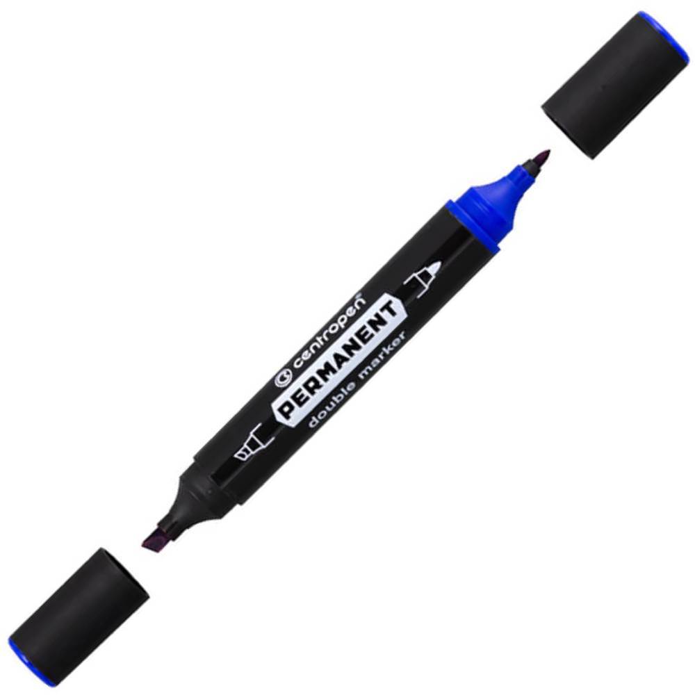 Office Instruments Marker permanent 2 capete centropen 1666 albastru