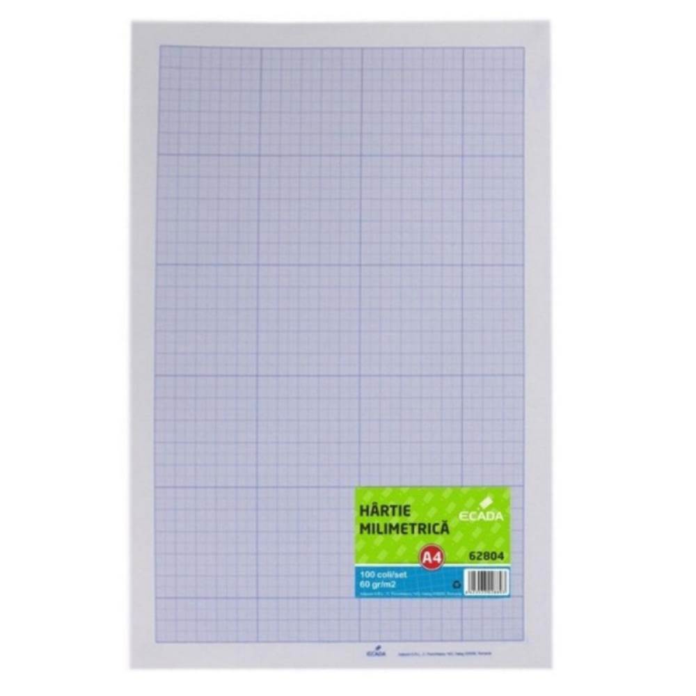 Hartie milimetrica a4, 100coli/top ecada