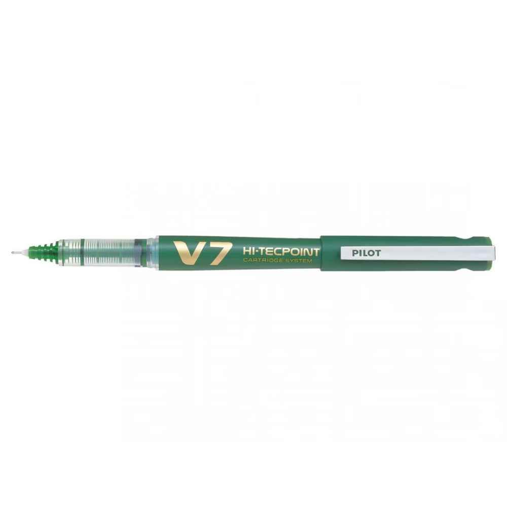 Pens & Pencils Roller cu gel cerneala varf 0.7 mm pilot v5 hi-tecpoint verde