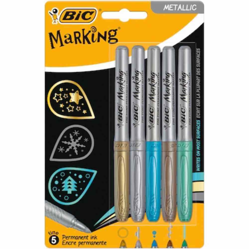 aparat electric injectat tutun micro slim (5 5 mm) Markere permanente varf rotund 0,8 mm 5 culori/set bl5 metalic bic