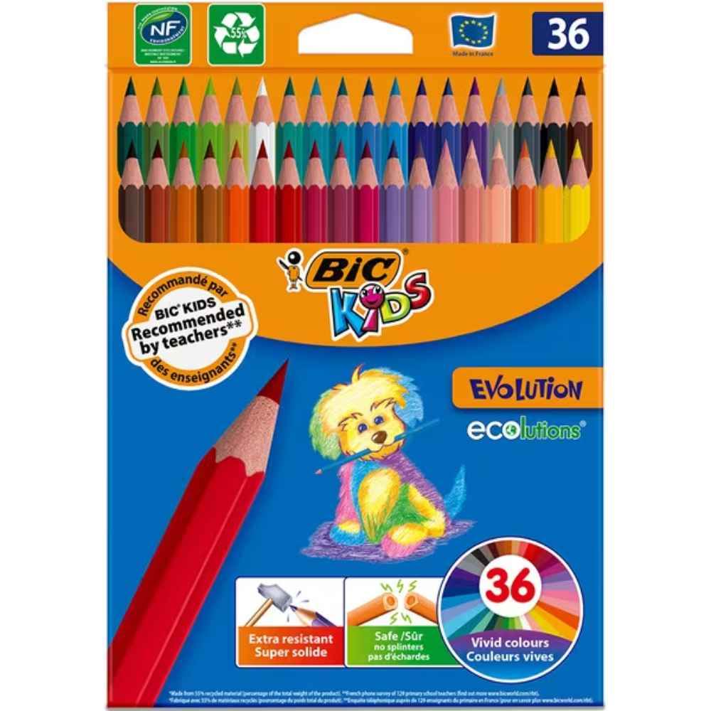 Creioane colorate si carioci - Creioane colorate 36 buc/set P36 EVOLUTION BIC, depozituldns.ro