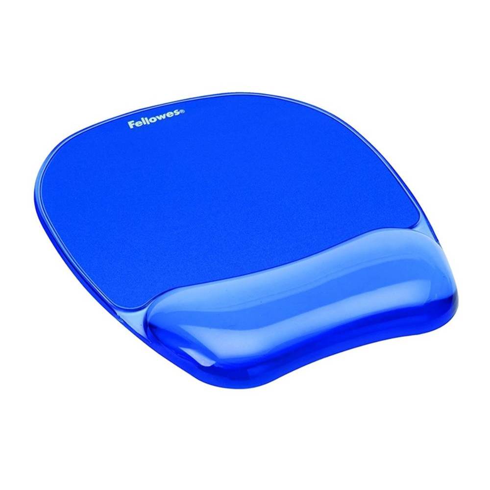 Mouse pad cu suport pentru incheietura mana albastru fellowes crystal