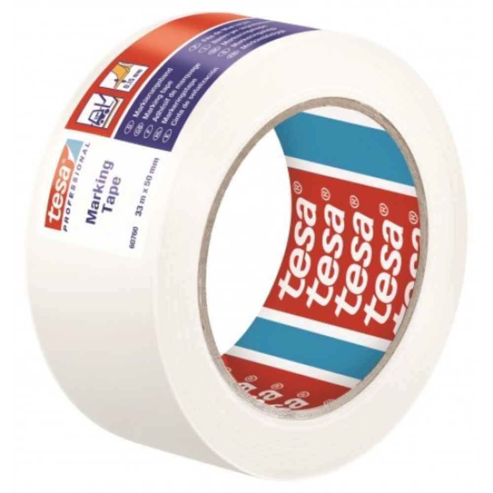 mocheta cauciucata dedeman Banda adeziva marcare 50*33 alb tesa